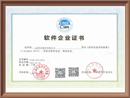 上海华岩软件有限公司软件企业证书